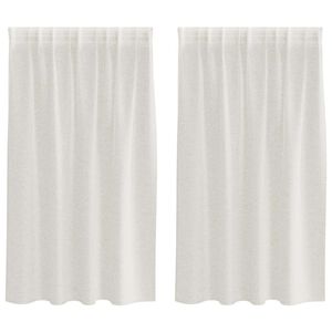 vidaXL Voile Gordijn met gordijnen 2 pcs Cr&egrave;me 140 x 140 cm Polyester