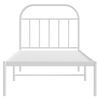 vidaXL Bedframe met hoofdbord metaal wit 90x200 cm