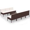 vidaXL 8-delige Loungeset met kussens poly rattan bruin