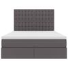 vidaXL Opbergbed met LED met matras Grijs 140 x 190 cm Nep Leer