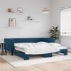 vidaXL Slaapbank met onderschuifbed 100x200 cm fluweel blauw