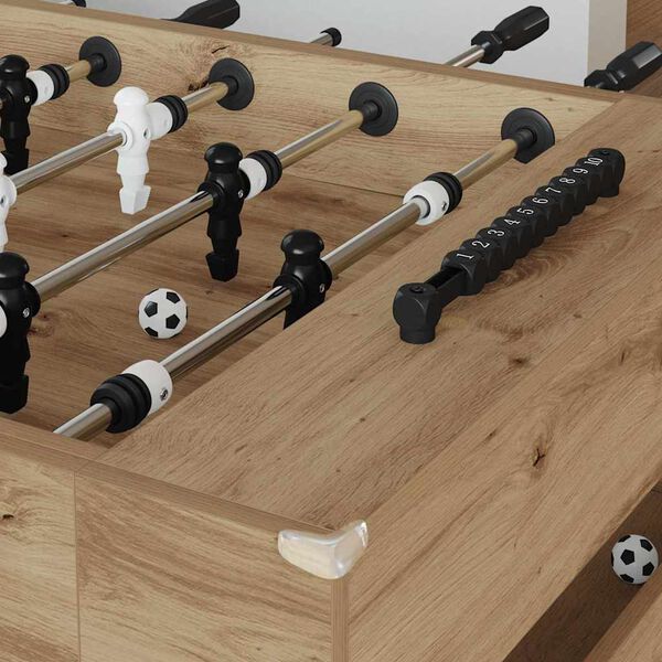 vidaXL Voetbaltafel Artisan Eiken 146,5 x 74 x 85 cm Bewerkt hout