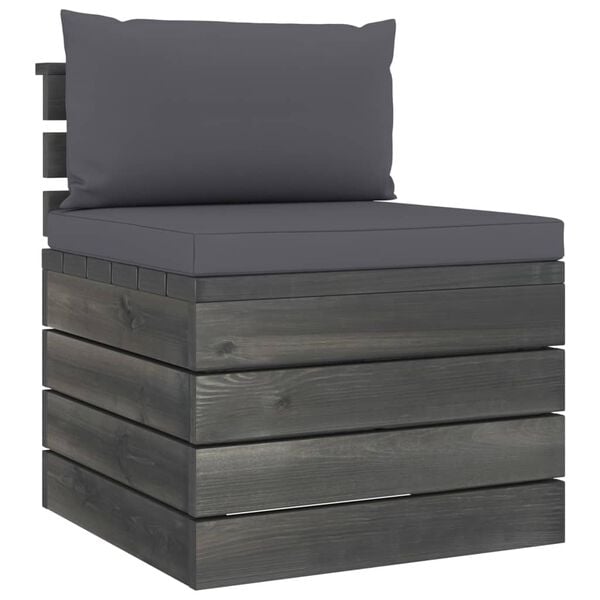 vidaXL 2-delige Loungeset met kussens pallet massief grenenhout