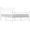 vidaXL Bedframe met hoofd- en voeteneinde metaal wit 100x200 cm