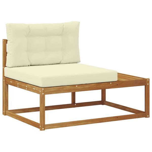 vidaXL Buiten bankenset met kussen 3 Stuk Natuurlijk en Cr&egrave;me
