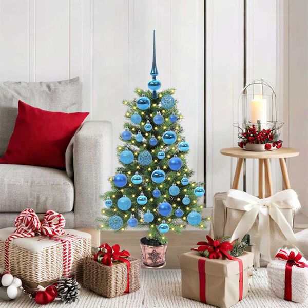 vidaXL Kerstboom met 150 LED met standaard Groen 90 cm PE