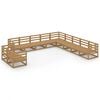 vidaXL 11-delige Loungeset massief grenenhout honingbruin