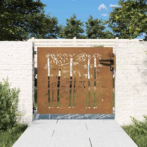 vidaXL Poort 85x75 cm bamboe-ontwerp cortenstaal