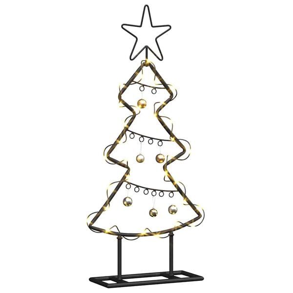 vidaXL Metalen kerstboom met standaard Zwart 60 cm Staal