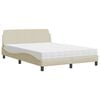 vidaXL Bed met matras "Dover" stof cr&egrave;mekleurig 140x200 cm