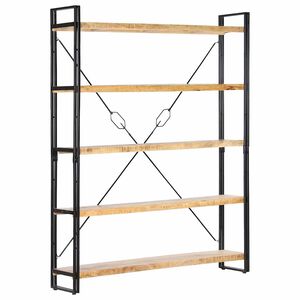 vidaXL Boekenkast met 5 schappen 140x30x180 cm massief mangohout