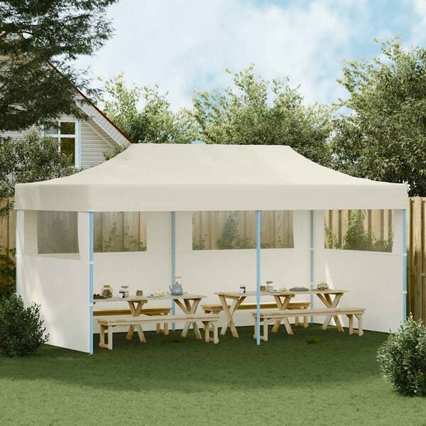 vidaXL Partytent pop-up inklapbaar 3x6 m crème