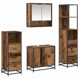 vidaXL Badkamermeubelset 4 st Oud Hout 65 x 33 x 60 cm Bewerkt hout