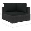 vidaXL 12-delige Loungeset met kussens poly rattan zwart