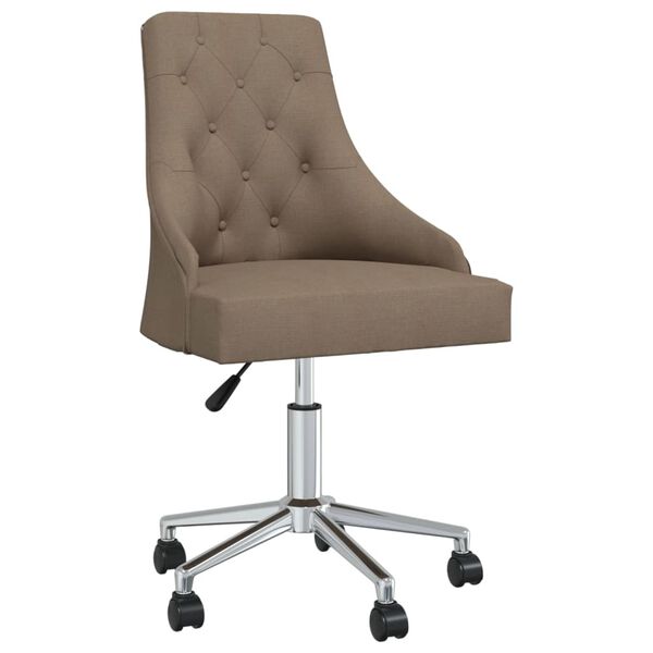 vidaXL Eetkamerstoelen 4 st draaibaar stof taupe