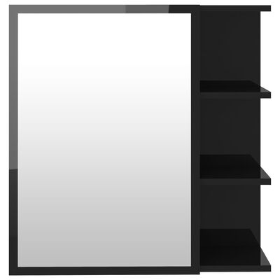 vidaXL Badkamerspiegelkast 62,5x20,5x64 cm spaanplaat hoogglans zwart