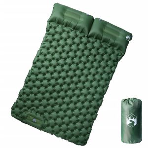 vidaXL Kampeermatras met kussens zelfopblazend 2-persoons groen