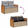 vidaXL Tuinbankenset met kussen 9 pcs Beige en Licht Grijs poly rattan