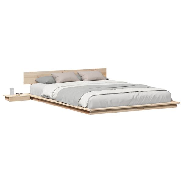 vidaXL Bedframe met hoofdeinde met opslag Bruin 160 x 200 cm Hout