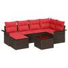 vidaXL Tuin Sofa Set met opslag 7 pcs Bruin poly rattan
