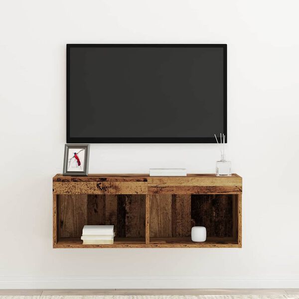 vidaXL Tv-meubelset Oud hout 80 x 30 x 30 cm Bewerkt hout