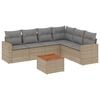 vidaXL 7-delige Loungeset met kussens poly rattan beige
