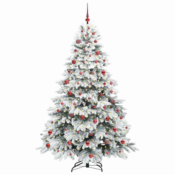 vidaXL Kunstkerstboom met 300 LED met standaard Wit 210 cm PE en PVC