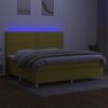vidaXL Boxspring met matras en LED stof groen 200x200 cm