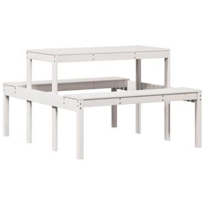 vidaXL Picknicktafel 110x134x75 cm massief grenenhout wit