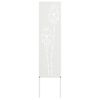 vidaXL Tuin Privacy Screen Fretwerk Wit 32 x 140 cm Koudgewalst staal