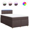 vidaXL Boxspring met matras stof donkerbruin 120x190 cm