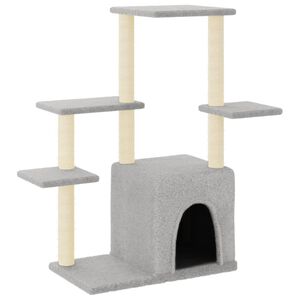vidaXL Kattenmeubel met sisal krabpalen 97,5 cm lichtgrijs
