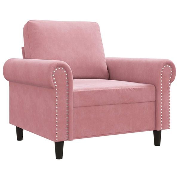 vidaXL Fauteuil 60 cm fluweel roze