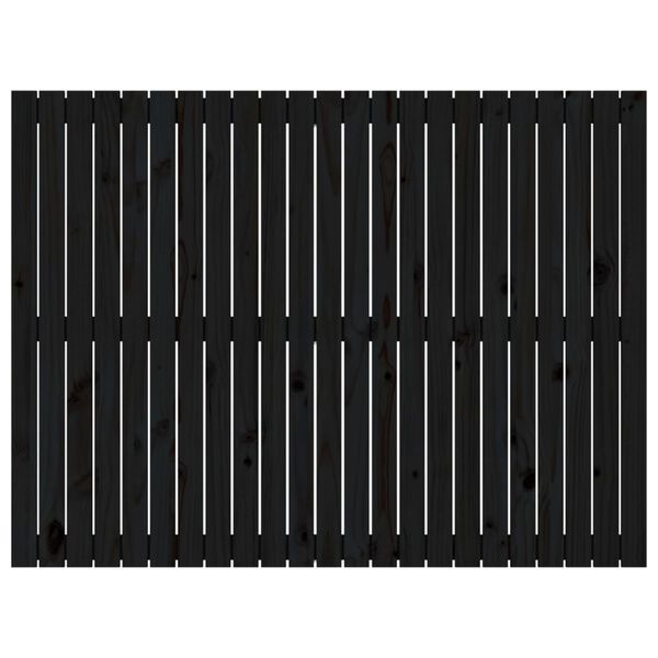 vidaXL Wandhoofdbord 146,5x3x110 cm massief grenenhout zwart