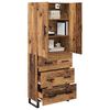 vidaXL Hoge kast met lade 2 pcs Oud Hout 69,5 x 34 x 180 cm
