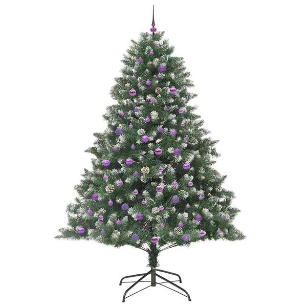 vidaXL Kunstkerstboom met 300 LED Groen 240 cm PVC en Plastic en Staal