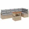 vidaXL Tuin Sofa Set met opslag 7 pcs Beige Poly riet