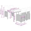 vidaXL 5-delige Bistroset met kussens poly rattan bruin