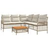 vidaXL 2-delige Loungeset met kussens poly rattan beige