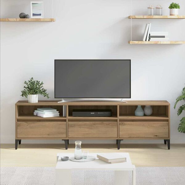 vidaXL TV-kast Artisan Eiken 150 x 30 x 45 cm Gemonteerd hout en ijzer
