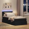 vidaXL Opbergbed met LED met matras met LED Zwart 90 x 200 cm Stof