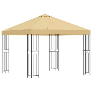 vidaXL Paviljoen 3 x 3 m Cr&egrave;mekleurig Polyester en staal 190 gsm