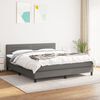 vidaXL Boxspring met matras stof donkergrijs 160x200 cm