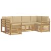 vidaXL Buiten bankenset 6 st Wit en Beige Polyester