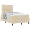 vidaXL Boxspringbed met matras met hoofdeinde Cr&egrave;me 120 x 190 cm Stof