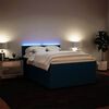 vidaXL Boxspring met matras fluweel blauw 140x190 cm