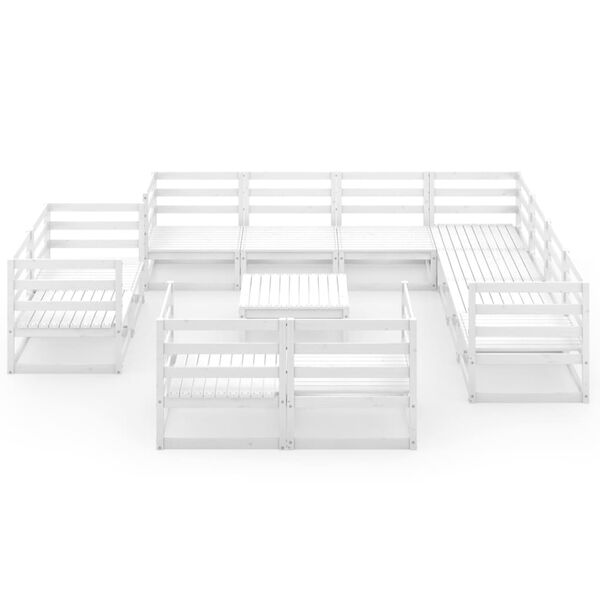 vidaXL 12-delige Loungeset massief grenenhout wit