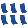 vidaXL Tuinstoelen 6 st verstelbaar met kussens massief teakhout