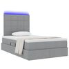 vidaXL Opbergbed met LED met matras Lichtgrijs 120 x 190 cm Polyester