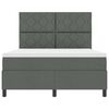 vidaXL Boxspring bed met matras met LED Donkergrijs 160 x 200 cm Stof